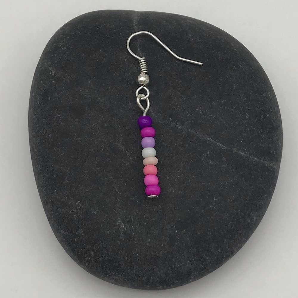 Boho Lightweight Dangle Earrings Purple Pink - Picture 3 of 3